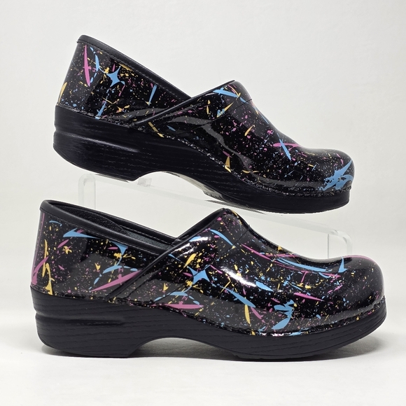 Dansko Womens Multi-Color Paint Splatter Professional Nursing Clogs Size EU 40 - Picture 2 of 12